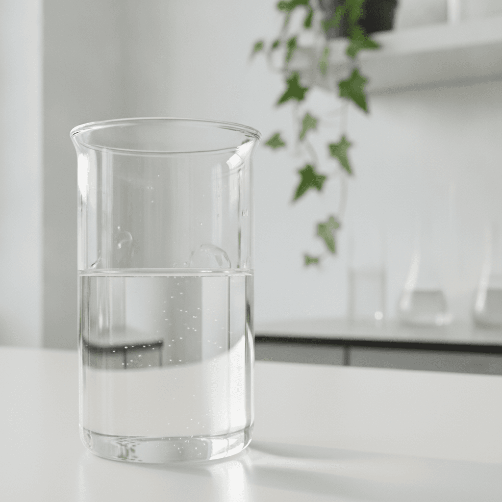 Industrial plant manager analyzing Calcium Propionate batch quality with lab equipment and production data