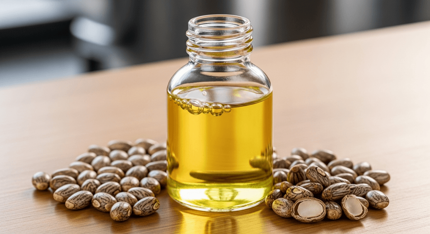 Bulk cold-pressed, hexane-free castor oil drums ready for export to the USA. CanCastor quality.