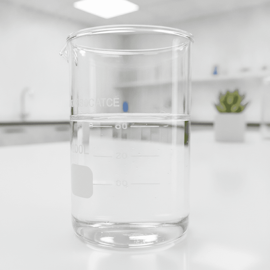 Close-up of Food Grade Glycerol Monostearate (SE) powder with blurred laboratory equipment and a safety data sheet in the background, representing chemical safety and regulatory compliance.